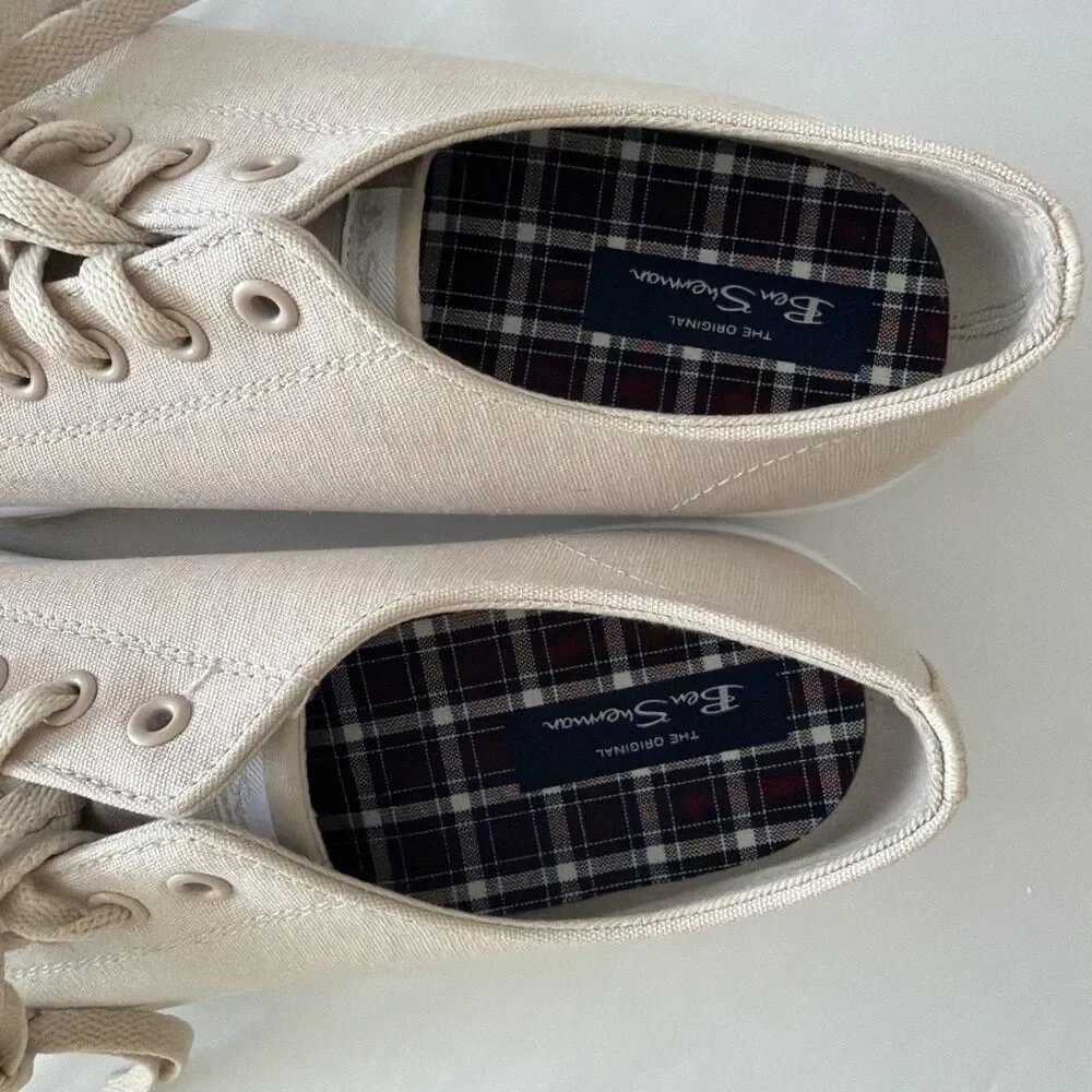 Ben Sherman Hadley LO Sneakers Shoes Mens 10.5 Beige Tan Lifestyle NWOT